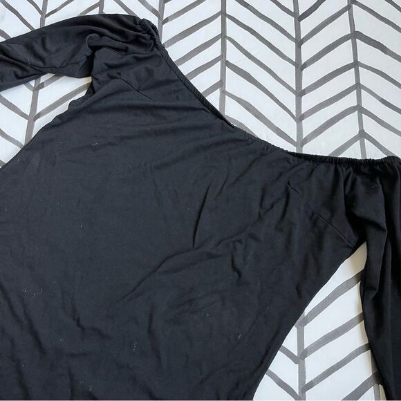 SHEIN Off The Shoulder High Waist Black Onesie - Picture 1 of 3